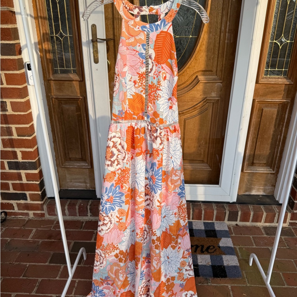 Zesica Floral Halter Maxi Dress